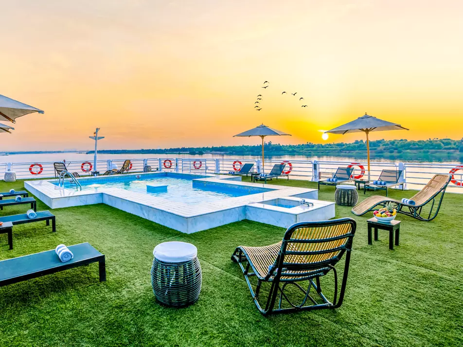 Sun deck of the Mövenpick MS Sun Ray Nile cruise